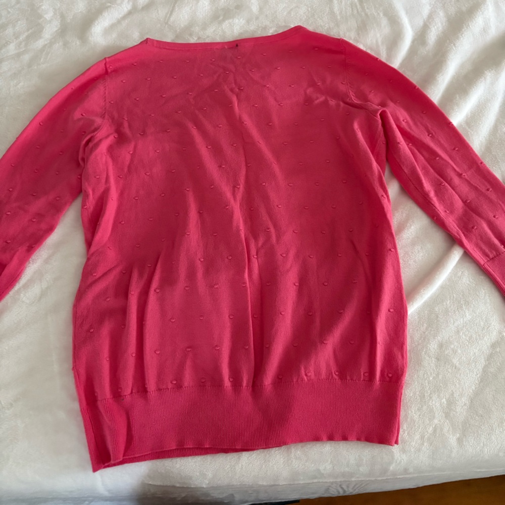 Ann Taylor factory coral sweater size medium 3/4 sleeve - Picture 3 of 3